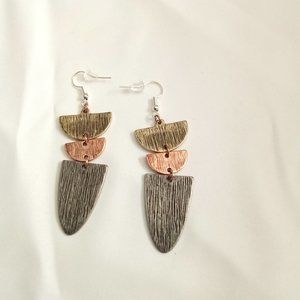 Half-Circle & Shield Drop earrings.